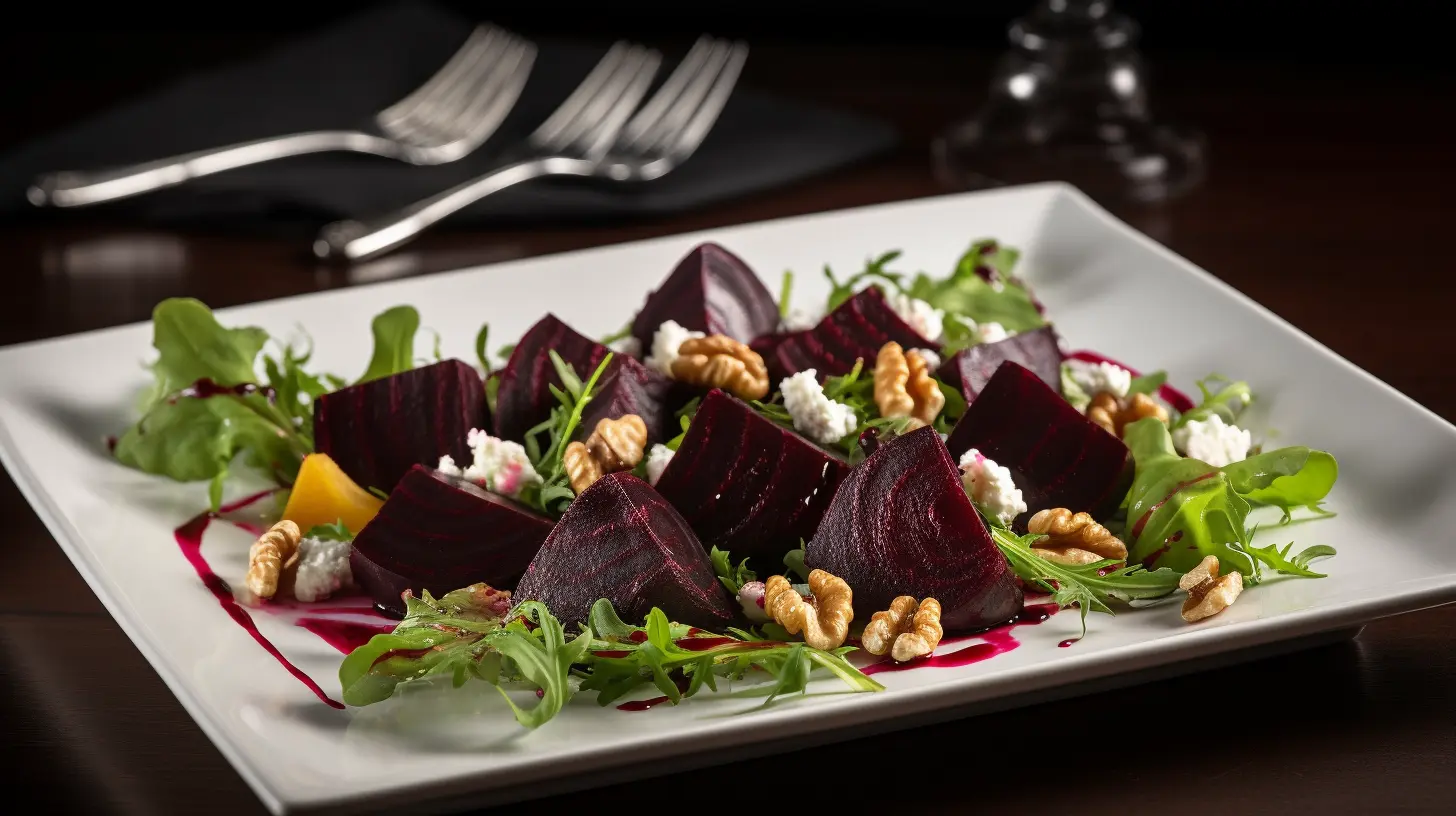 Balthazar Beet Salad with mixed greens and goat cheese