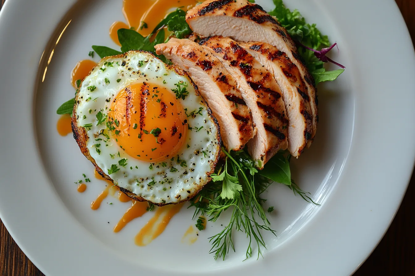 Delicious chicken and eggs dish