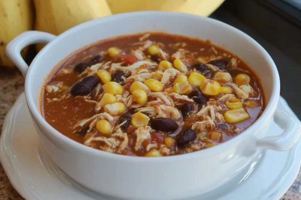 Crockpot Chicken with Black Beans and Corn in a slow cooker