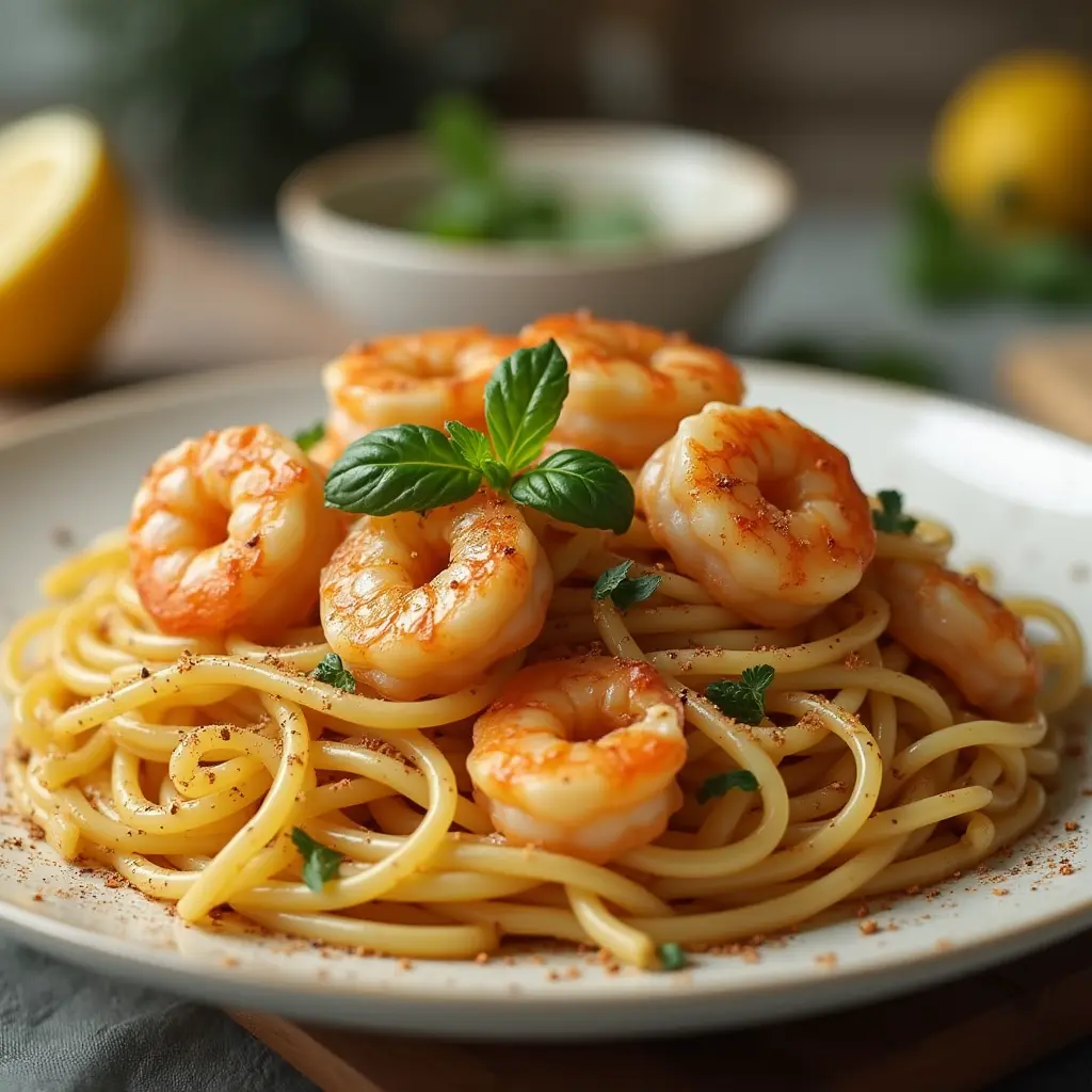 Lemon Garlic Shrimp Pasta Recipe