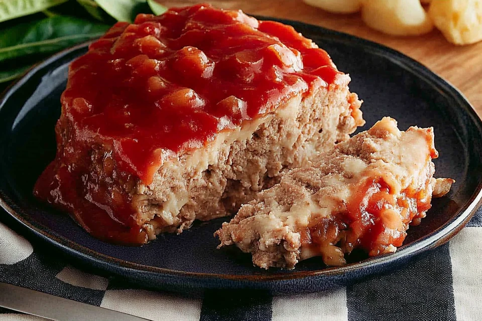 Ryan’s Classic Meatloaf Recipe served with mashed potatoes.