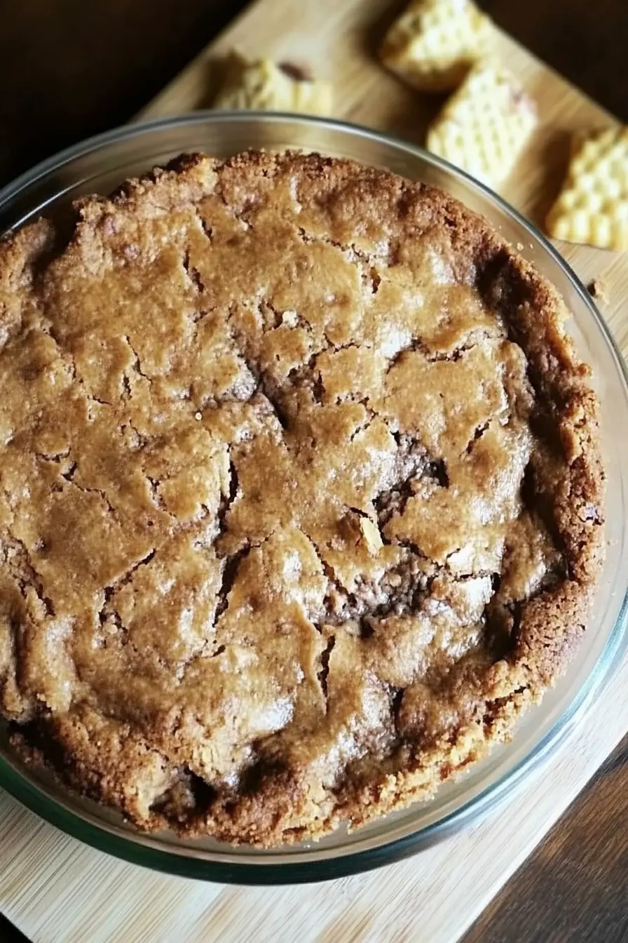 Chewy Crunchy Ritz Cracker Pie topped with whipped cream